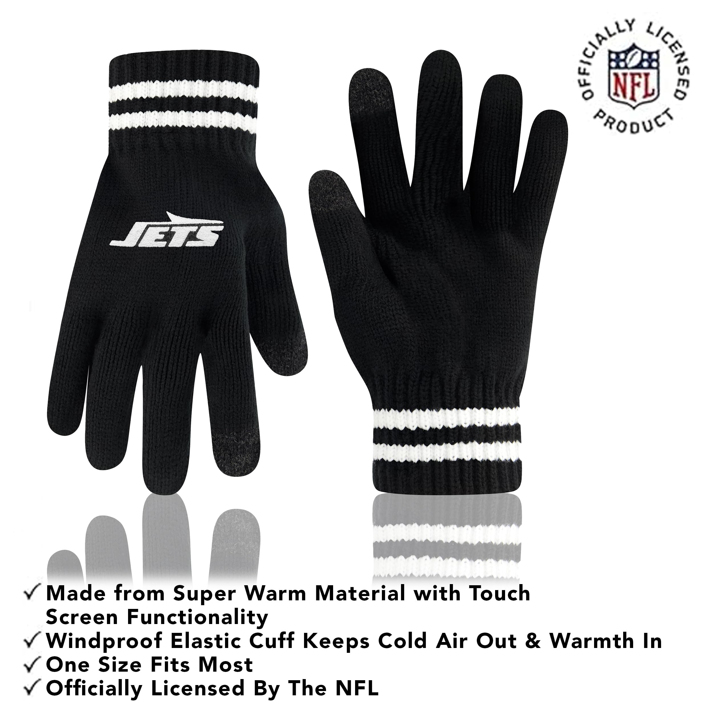 Ultra Game NFL unisex-adult Super Soft Marled Winter Beanie Knit Hat With Extra Warm Touch Screen Gloves - Image 3