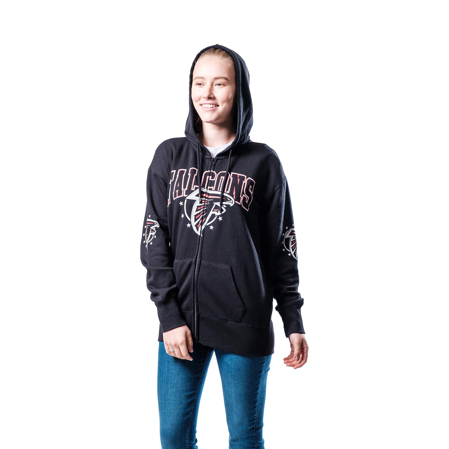 Ultra Game NFL Womens Full Zip Fleece Hoodie Sweatshirt Jacket - Image 3