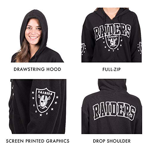 Ultra Game NFL Womens Full Zip Fleece Hoodie Sweatshirt Jacket - Image 5