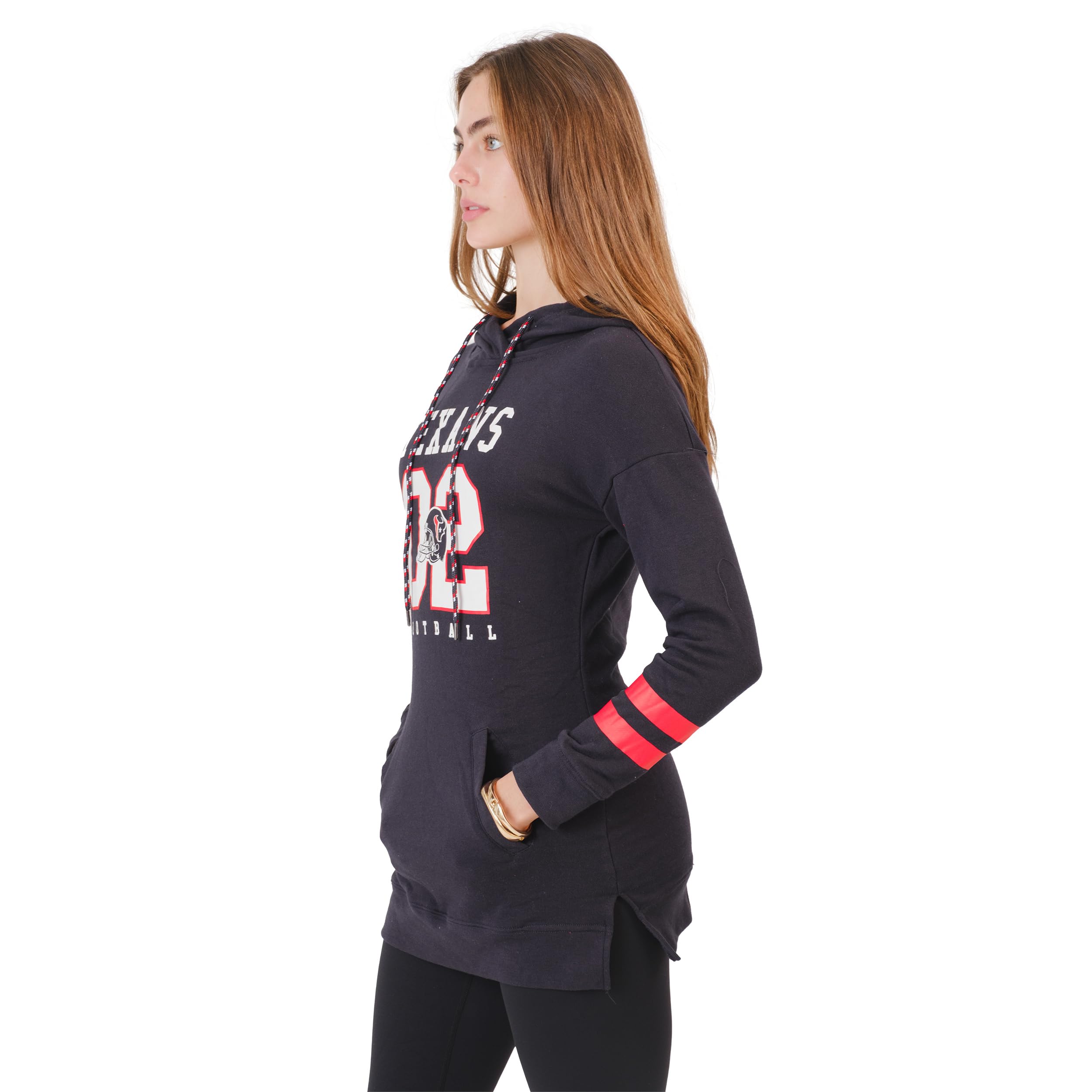 Ultra Game NFL womens Tunic Hoodie Pullover Sweatshirt Terry - Image 3