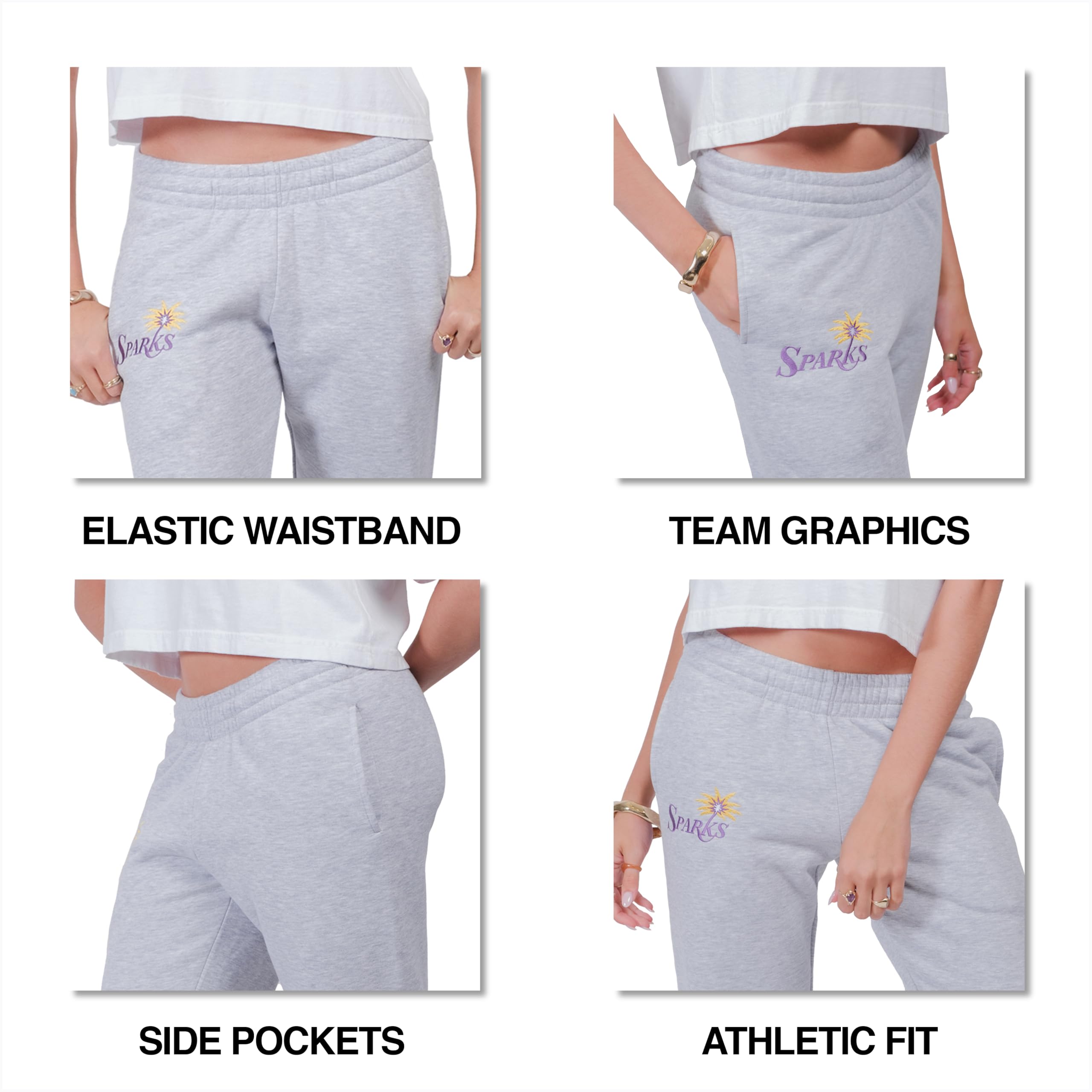 Ultra Game WNBA Womens WNBA Official Supremely Soft Jogger Sweatpants - Image 4