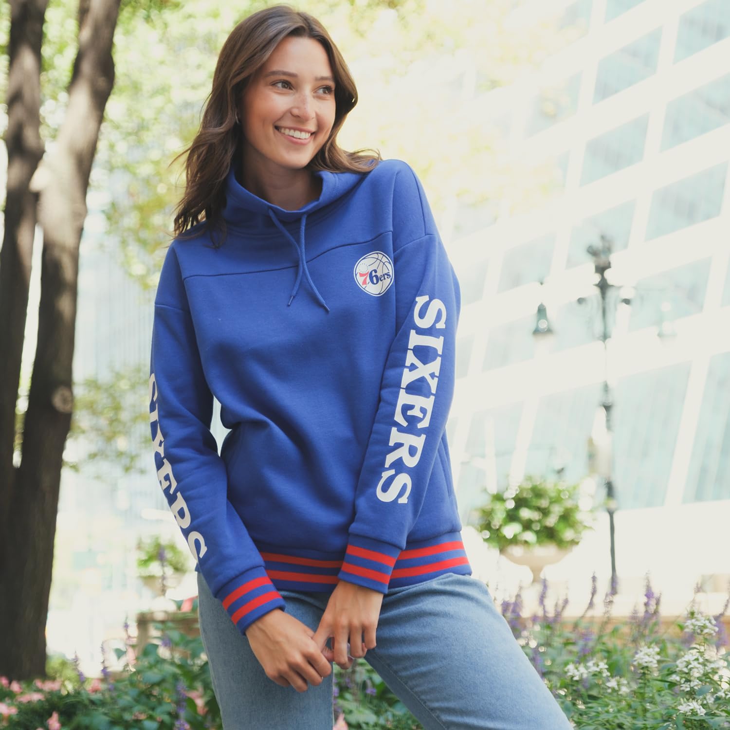 Ultra Game Women's NBA Official Fleece Hoodie Pullover Sweatshirt Funnel Neck - Image 2