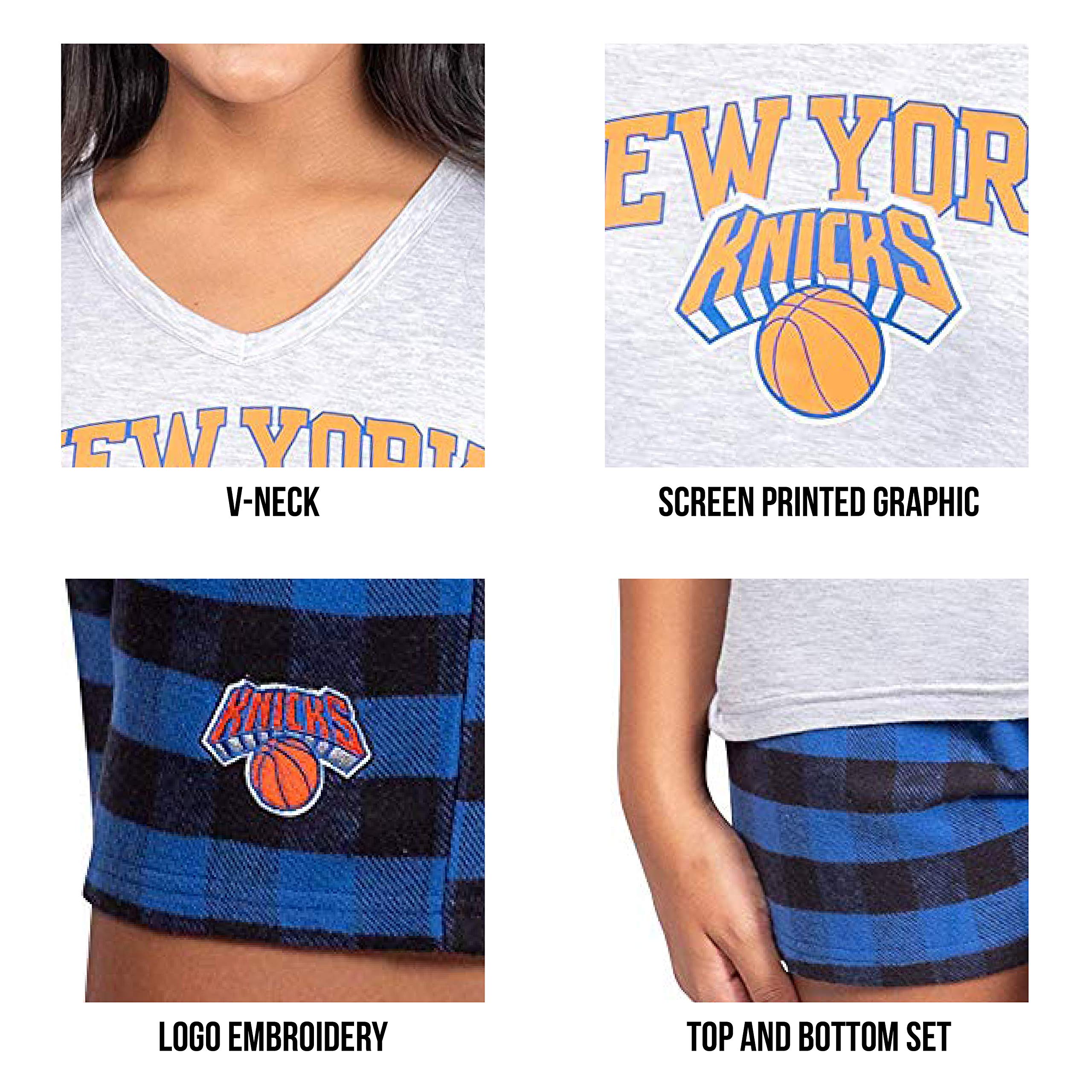 Ultra Game Women's NBA Official Sleepwear Soft Tee Shirt & Flannel Shorts Loungewear Pajama Set - Image 4