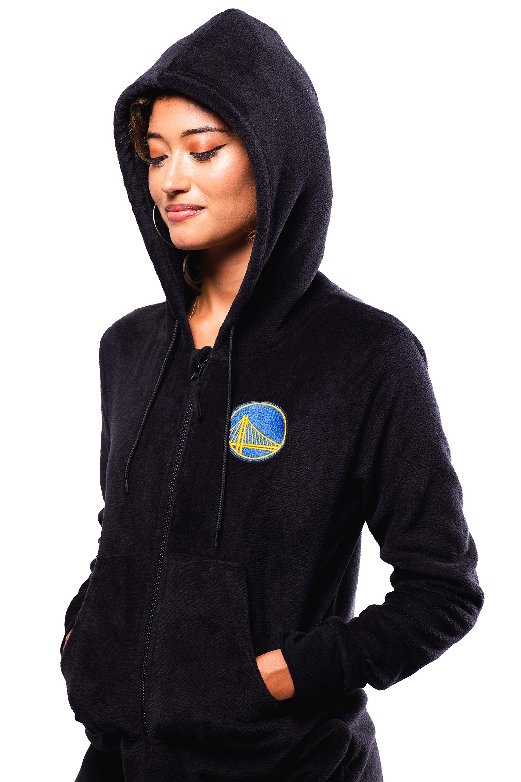 Ultra Game Women's NBA Official Sleepwear Super Soft Fleece Onesie Pajama Hooded Jumpsuit - Image 3