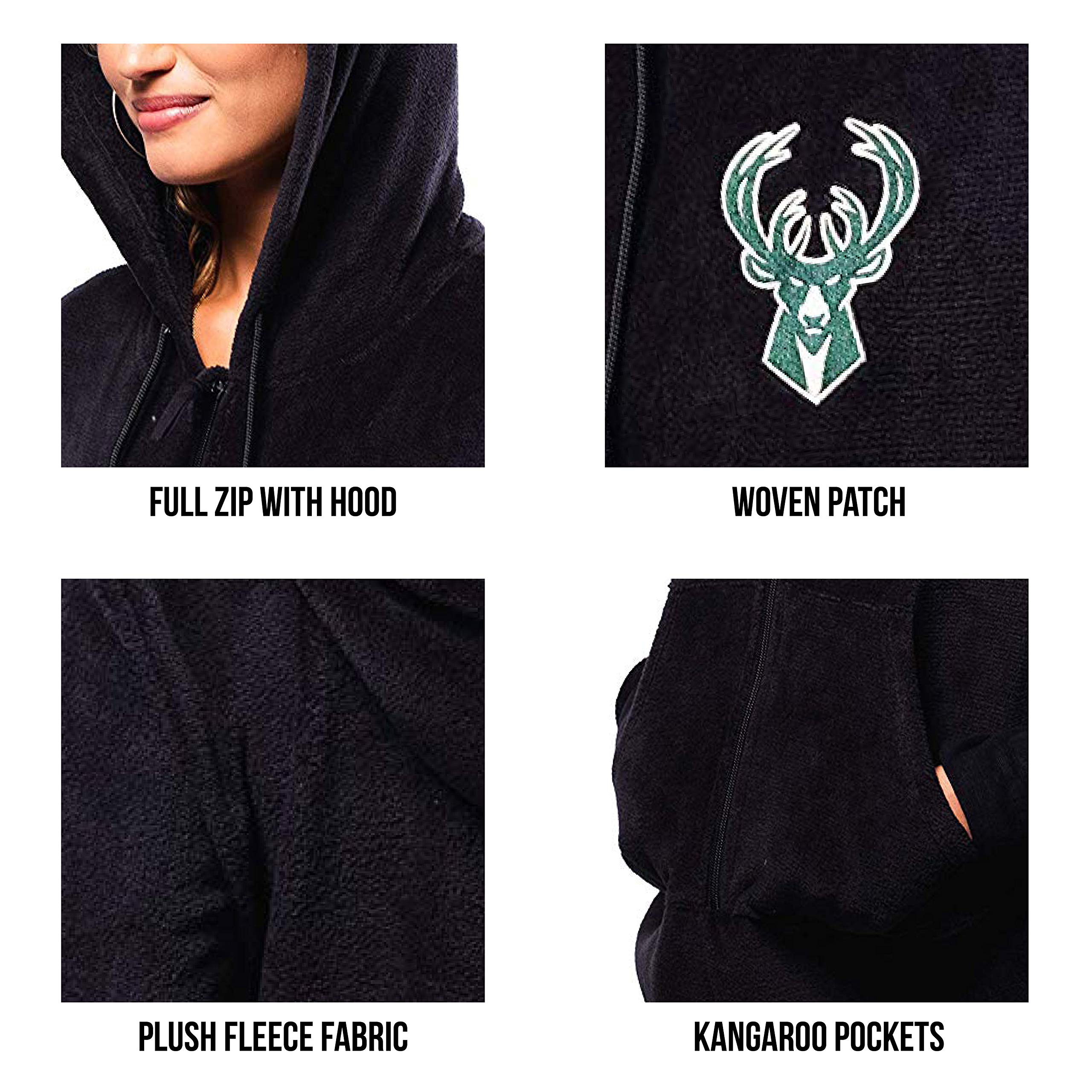 Ultra Game Women's NBA Official Sleepwear Super Soft Fleece Onesie Pajama Hooded Jumpsuit - Image 5