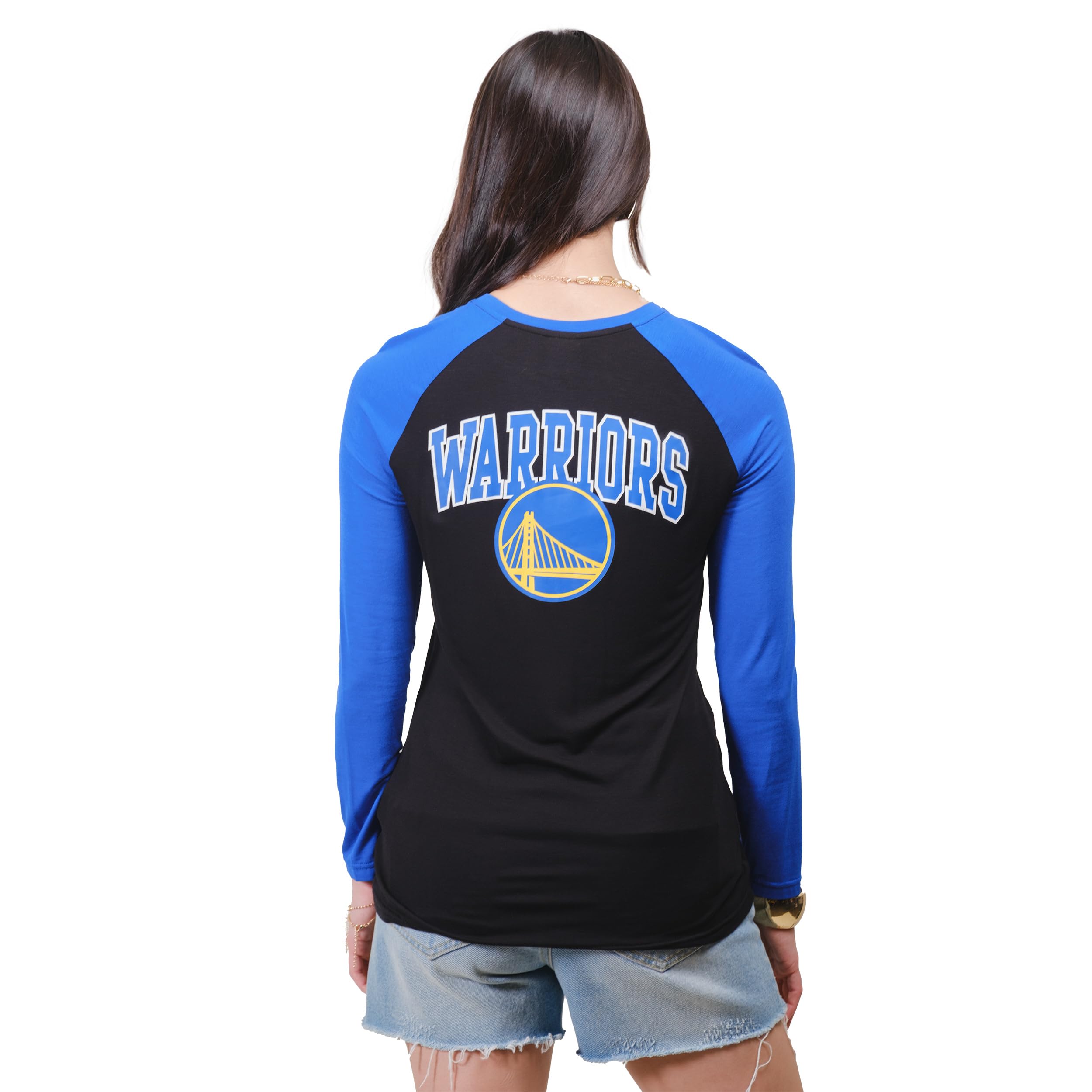 Ultra Game Women's NBA Official Standard Super Soft Long Sleeve Lace-Up Shirt - Image 2