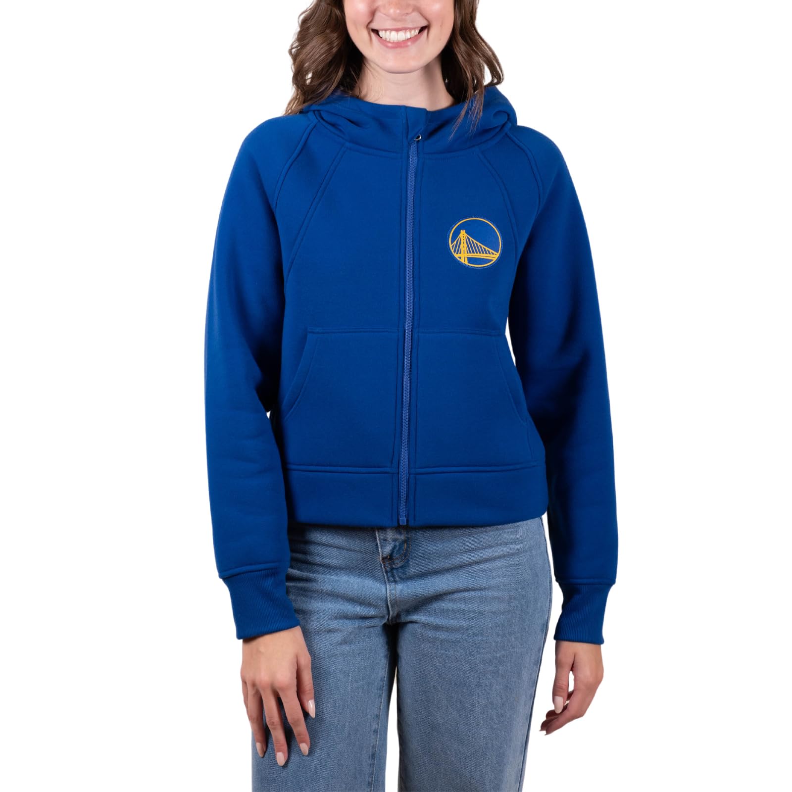 Ultra Game Women's NBA Official Super Soft Crop Top Full Zip Jacket Hoodie