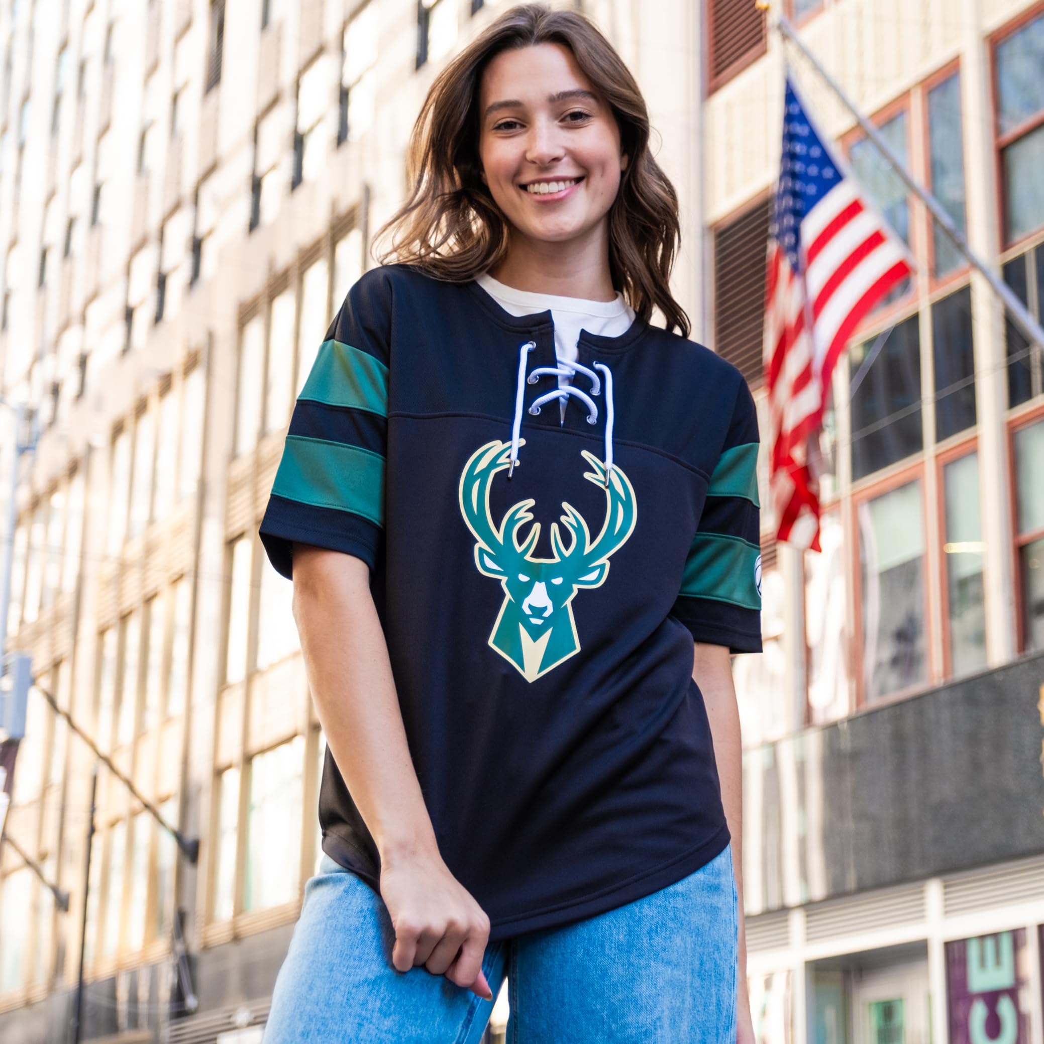 Ultra Game Women's NBA Official Super Soft Mesh Lace-up Jersey Shirt - Image 4