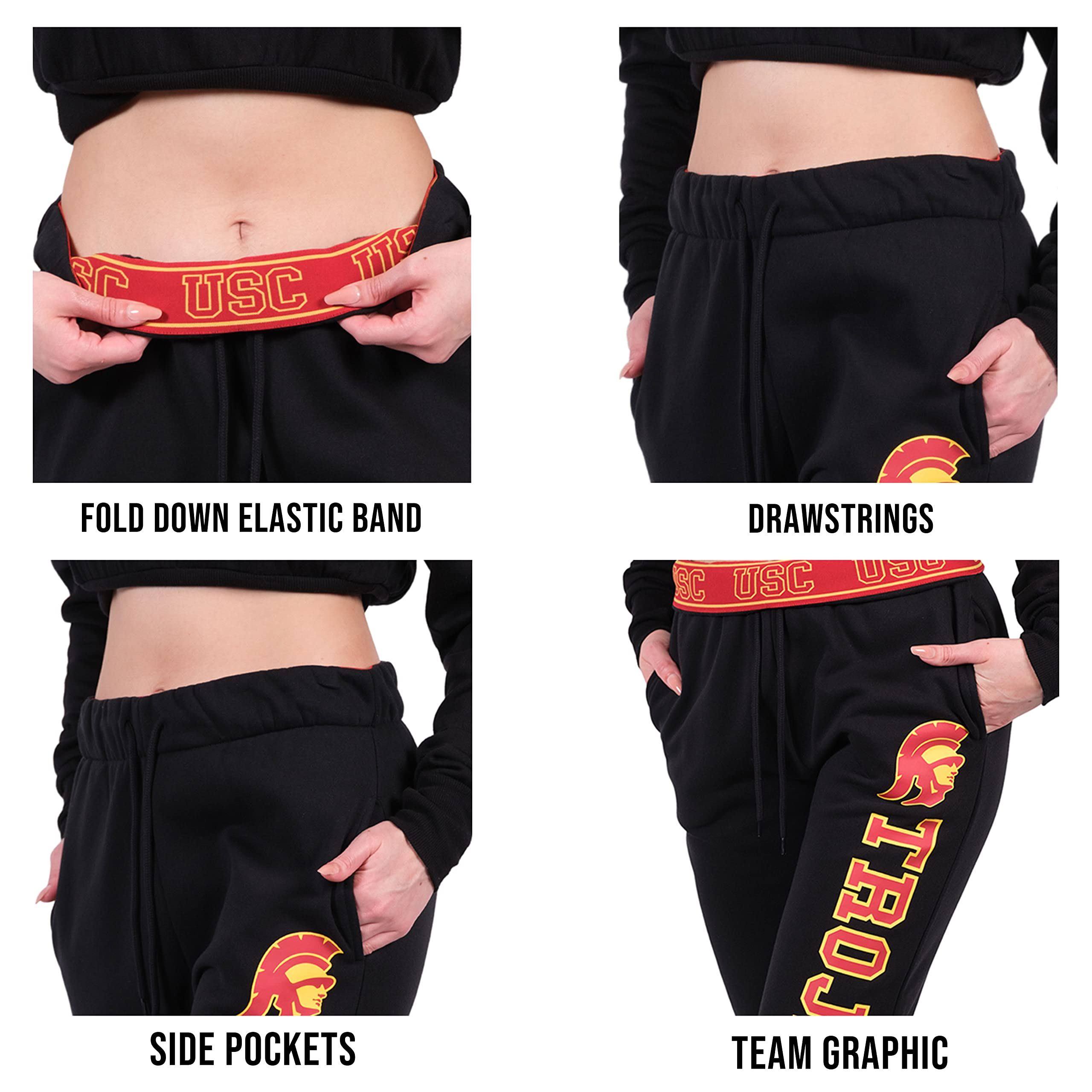 Ultra Game Women's NCAA Official Super Soft Gameday Jogger Lounge Sweatpants - Image 5