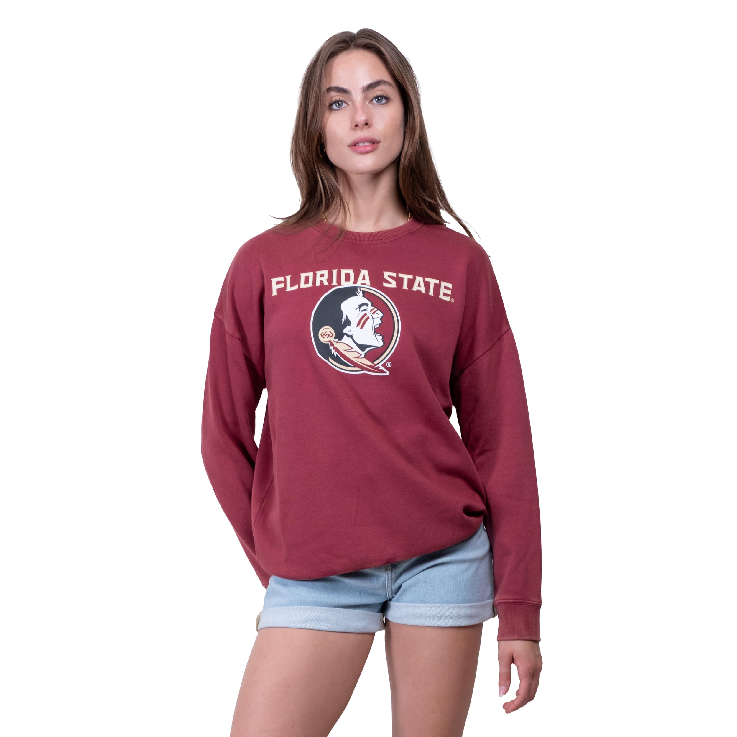 Ultra Game Women's NCAA Official Super Soft Oversized Pullover Sweatshirt