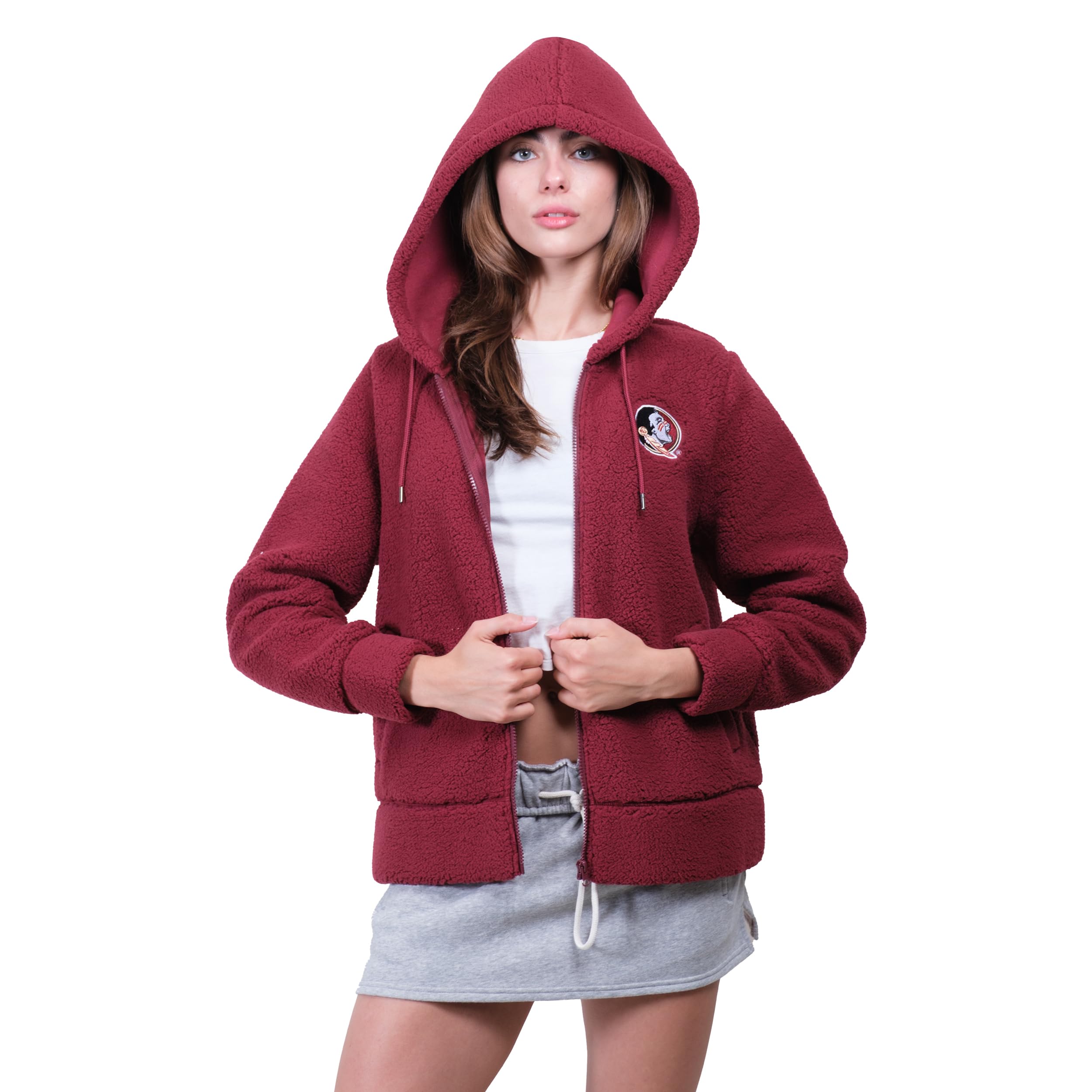 Ultra Game Women's NCAA Official Super Soft Sherpa Full Zip Hoodie Sweatshirt - Image 2