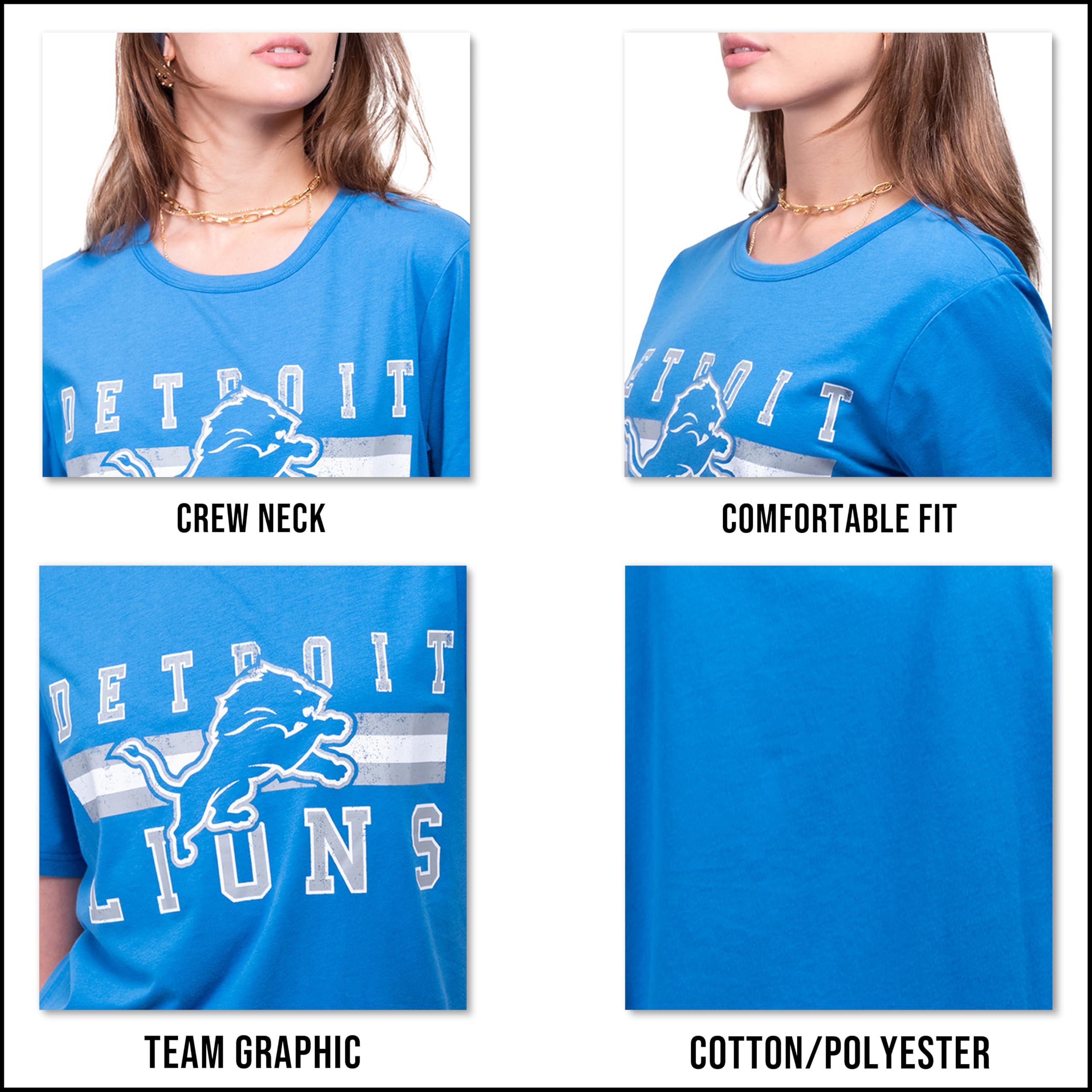 Ultra Game Women's NFL Official Distressed Graphics Super Soft Crew Neck T-Shirt - Image 5