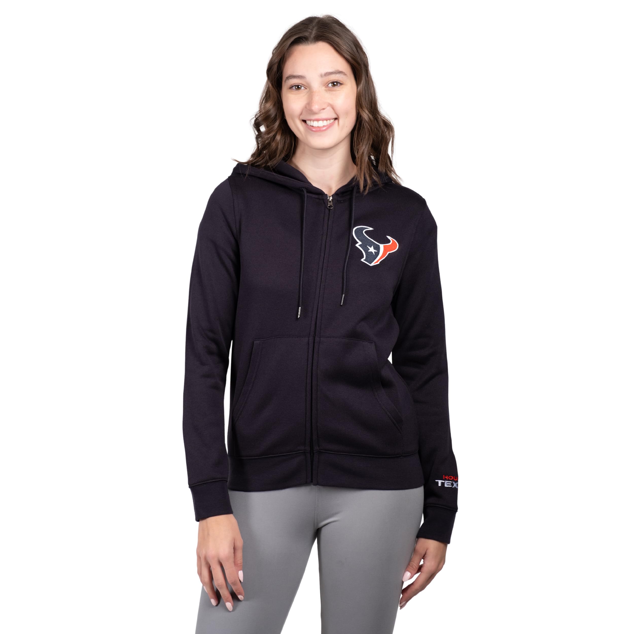Ultra Game Women's NFL Official Full Zip Super Soft Marl Knit Hoodie Sweatshirt Jacket - Image 3