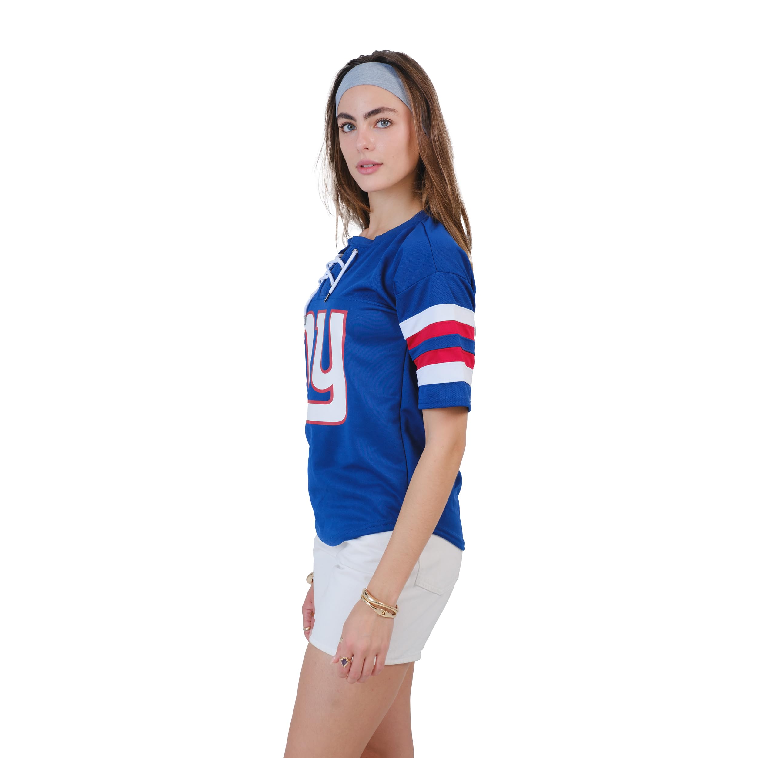 Ultra Game Women's NFL Official Lace Up Tee Shirt Penalty Box - Image 3