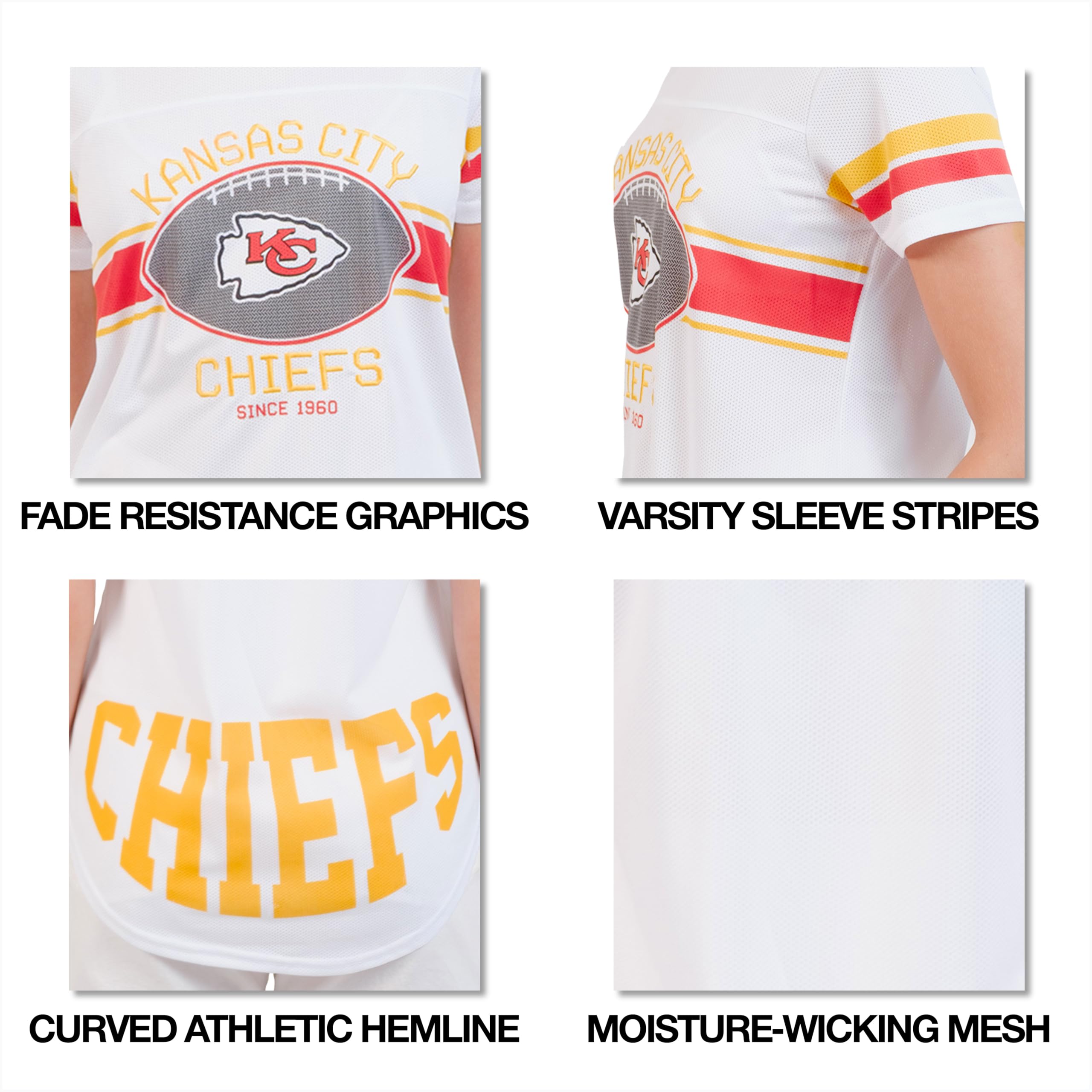 Ultra Game Women's NFL Official Soft Mesh Varsity Stripe T-Shirt - Image 5