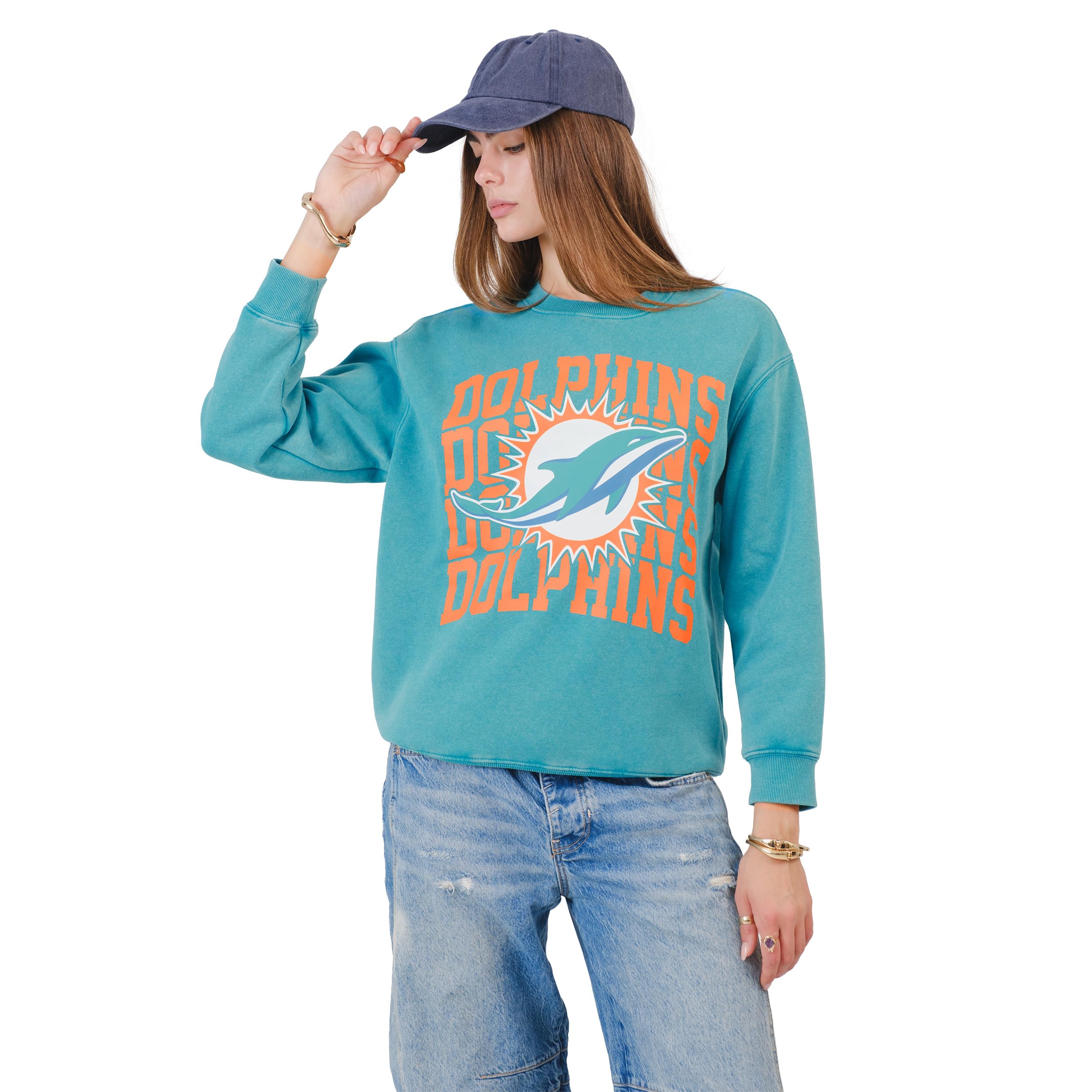 Ultra Game Women's NFL Official Super Soft Oversized Cozy Sweatshirt