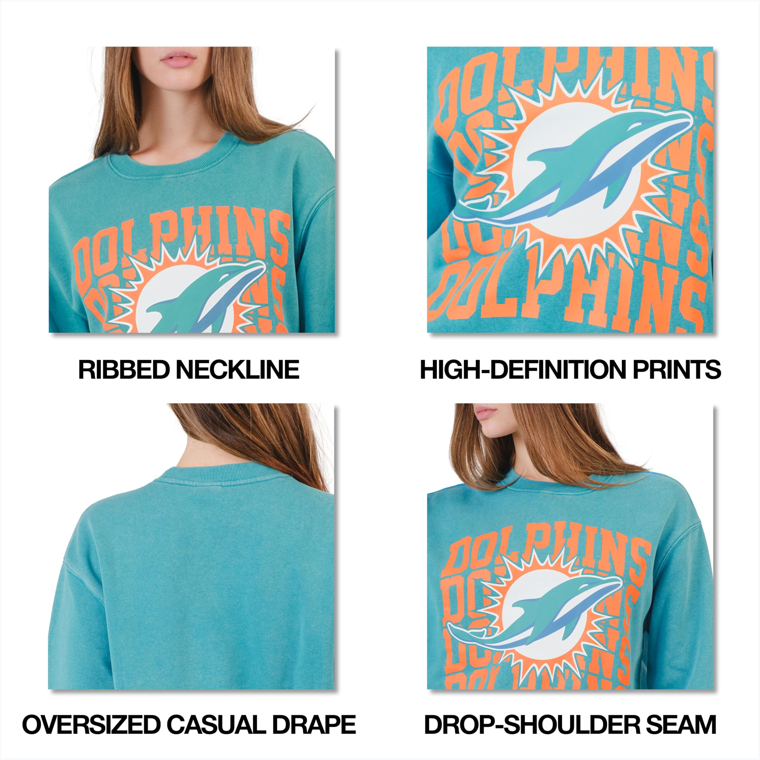 Ultra Game Women's NFL Official Super Soft Oversized Cozy Sweatshirt - Image 5
