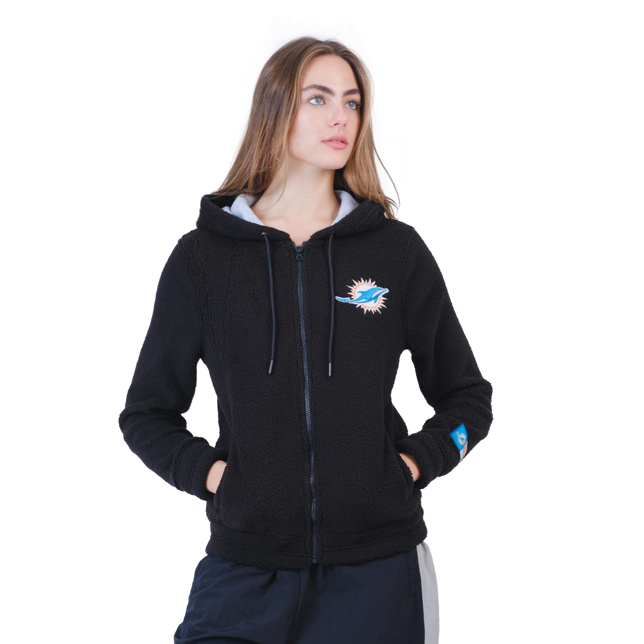 Ultra Game Women's NFL Official Super Soft Sherpa Full Zip Hoodie Sweatshirt Jacket - Image 3