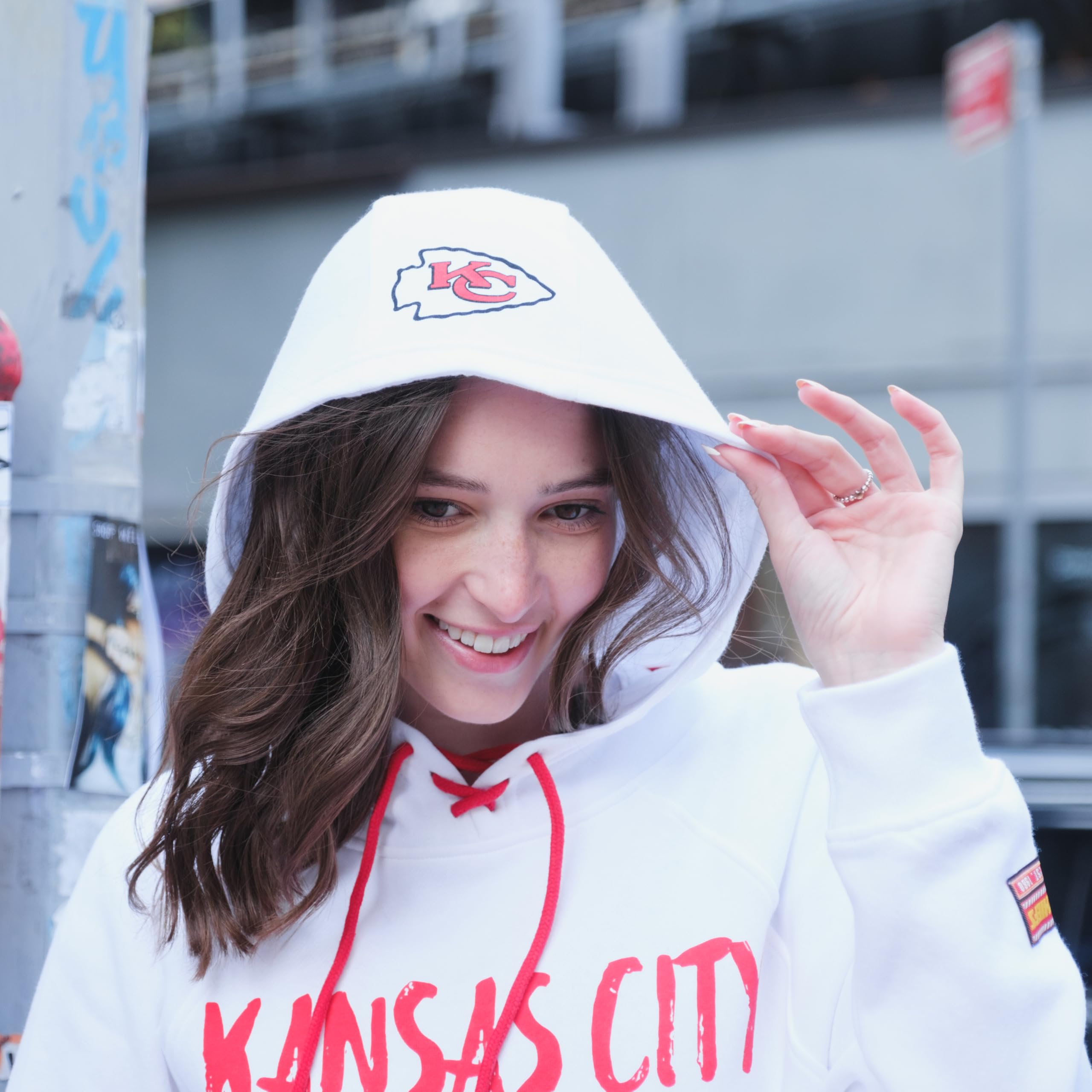 Ultra Game Women's NFL Official Super Soft Tie Neck Hoodie Sweatshirt - Image 4
