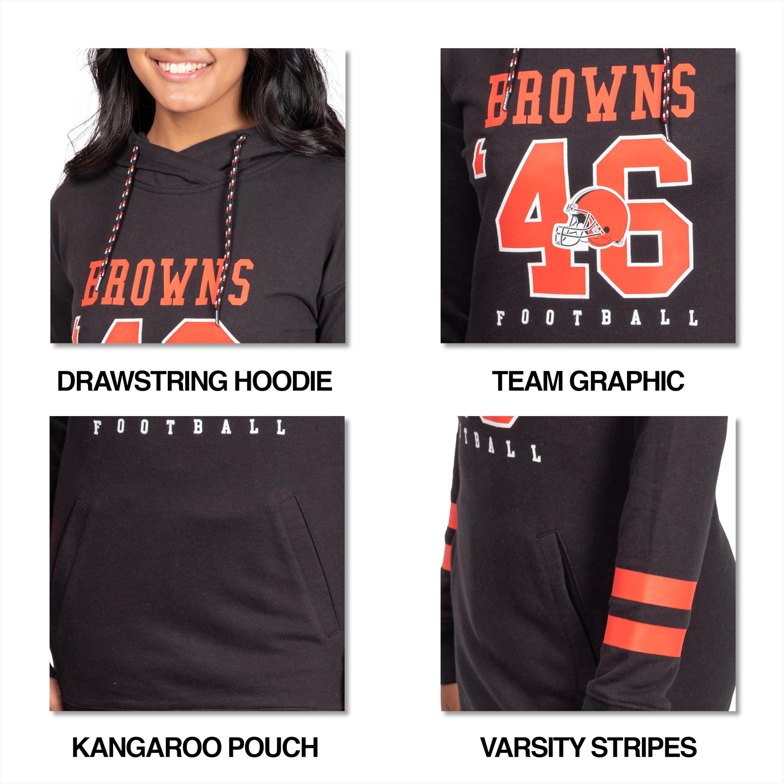 Ultra Game NFL womens Tunic Hoodie Pullover Sweatshirt Terry - Image 4