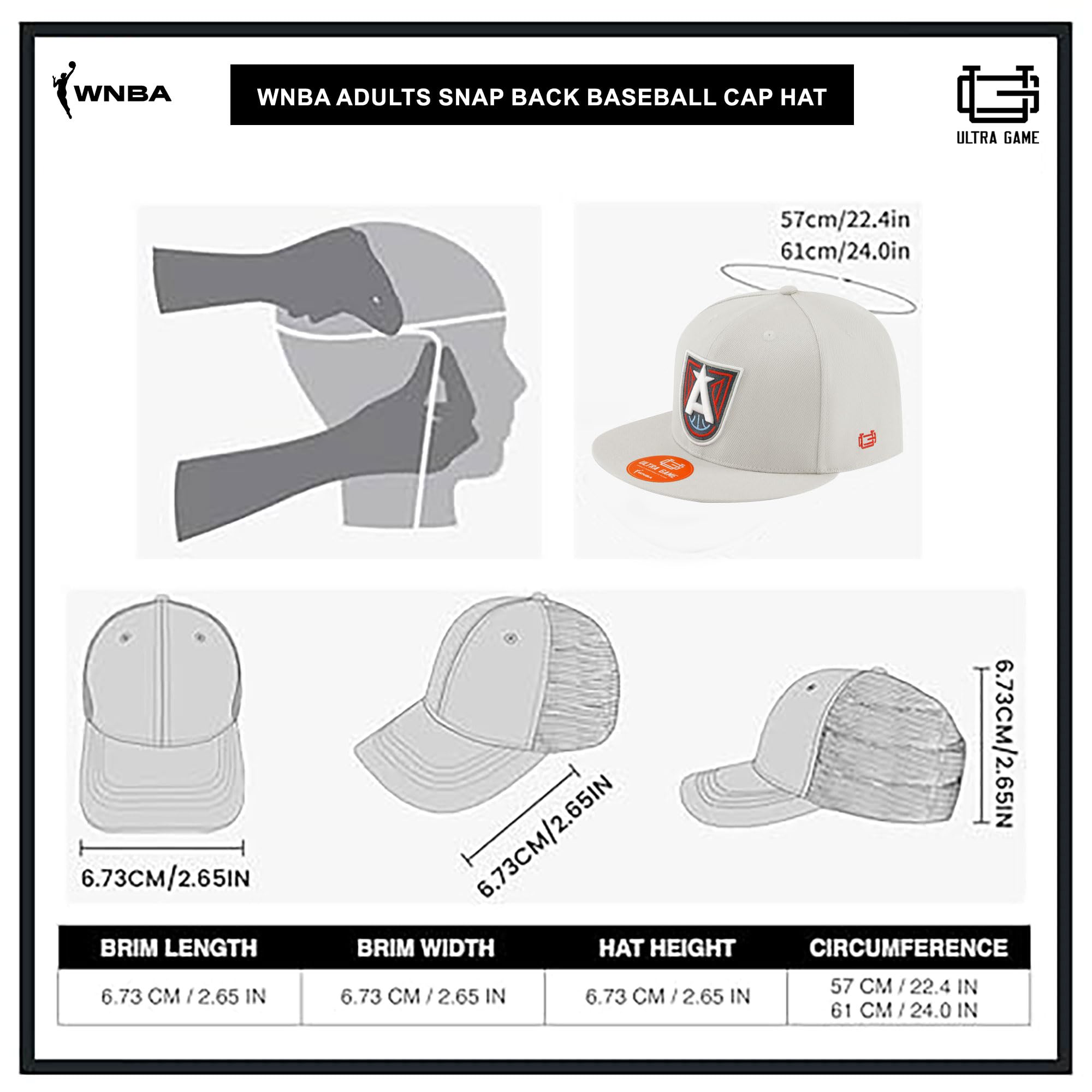 Ultra Game Women's WNBA Official City Grit Baseball Cap Hat - HD Embroidery - Image 6