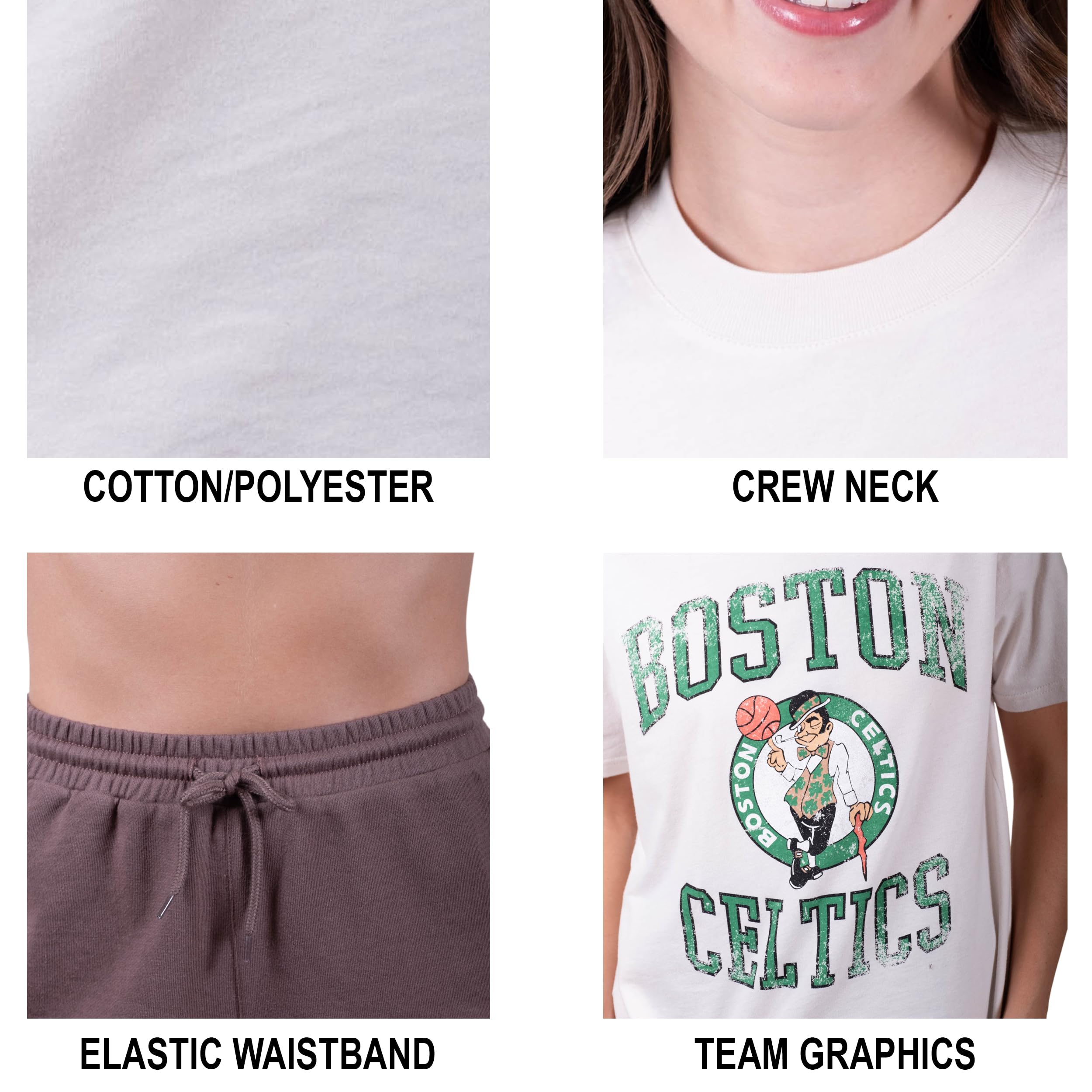 Ultra Game Womens NBA T-shirt & Short Casual Lounge Set - Image 4