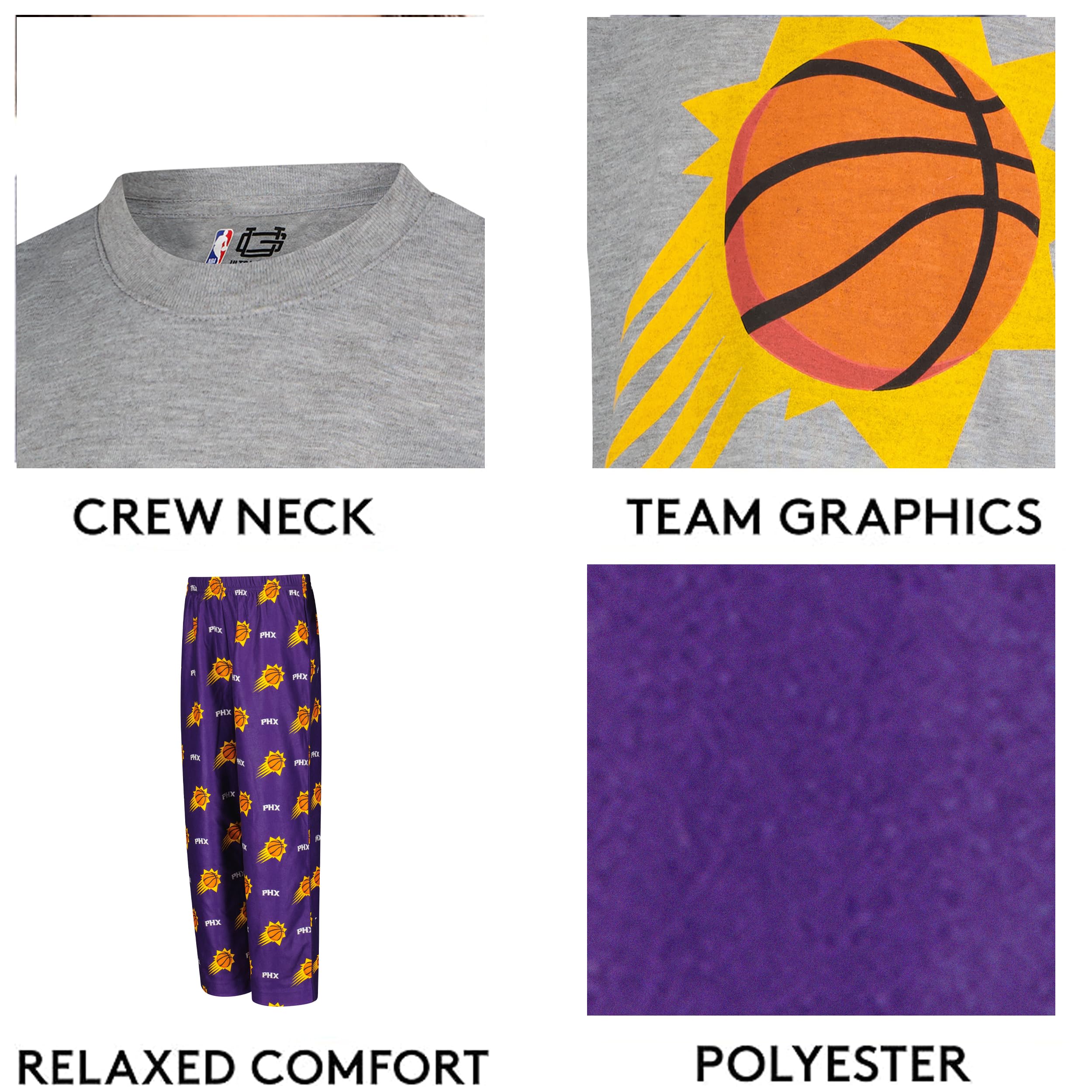 Ultra Game Youth NBA Official 2-Piece PJs Lounge Pants & Tee Set - Image 5