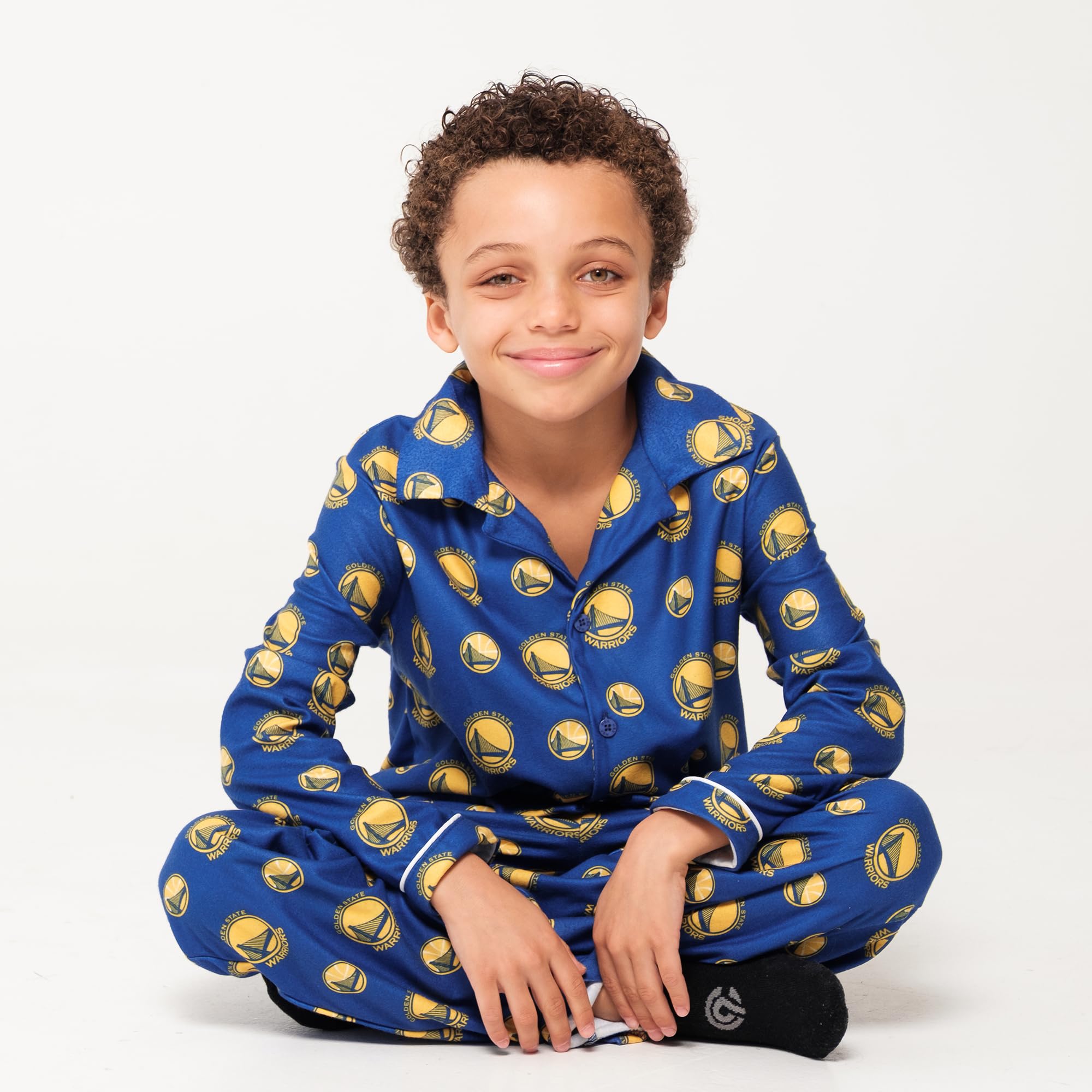 Ultra Game Youth NBA Official 2-Piece Super Soft Button Down Pajamas Set - Image 5