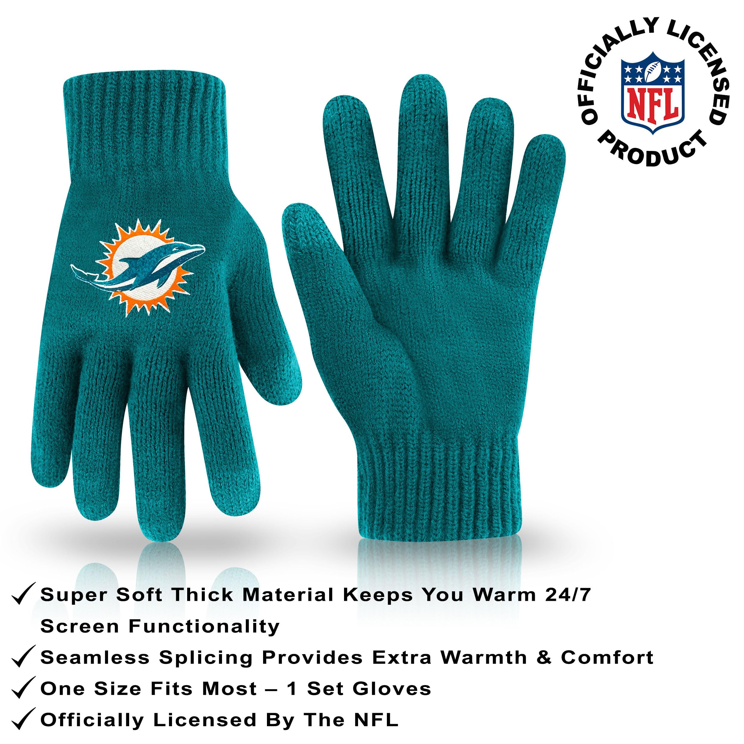 Ultra Game Youth NFL Official 2 Pack Super Soft Winter Beanie Knit Hats with Warm Touch Screen Gloves - Boys & Girls - Image 3