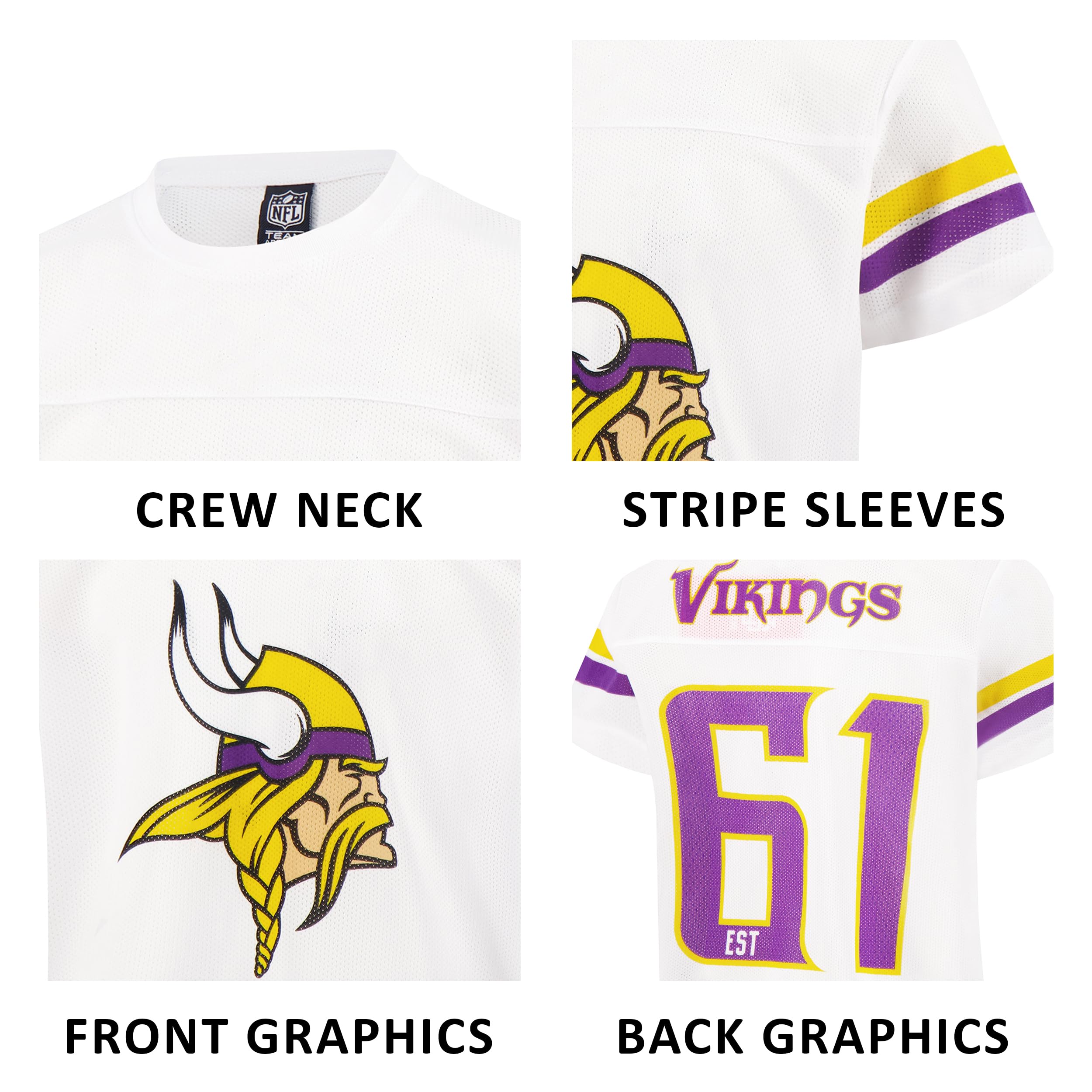 Ultra Game Youth NFL Official Super Soft Mesh Jersey T-Shirt - Image 5