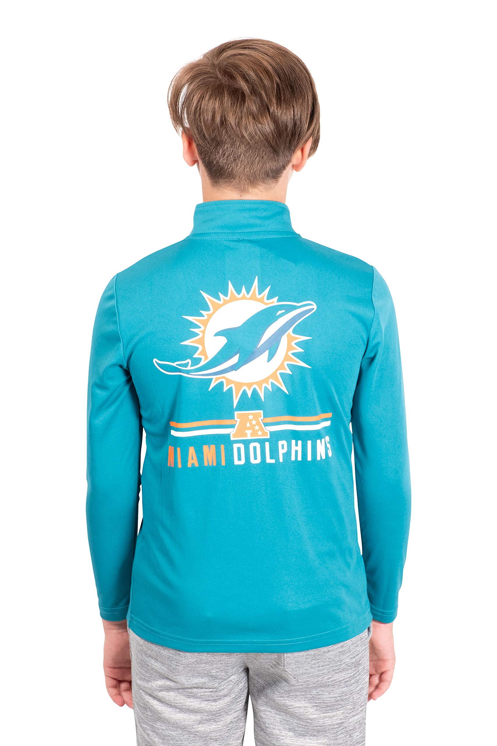 Ultra Game Youth NFL Official Super Soft Quarter Zip Long Sleeve T-Shirt - Image 2