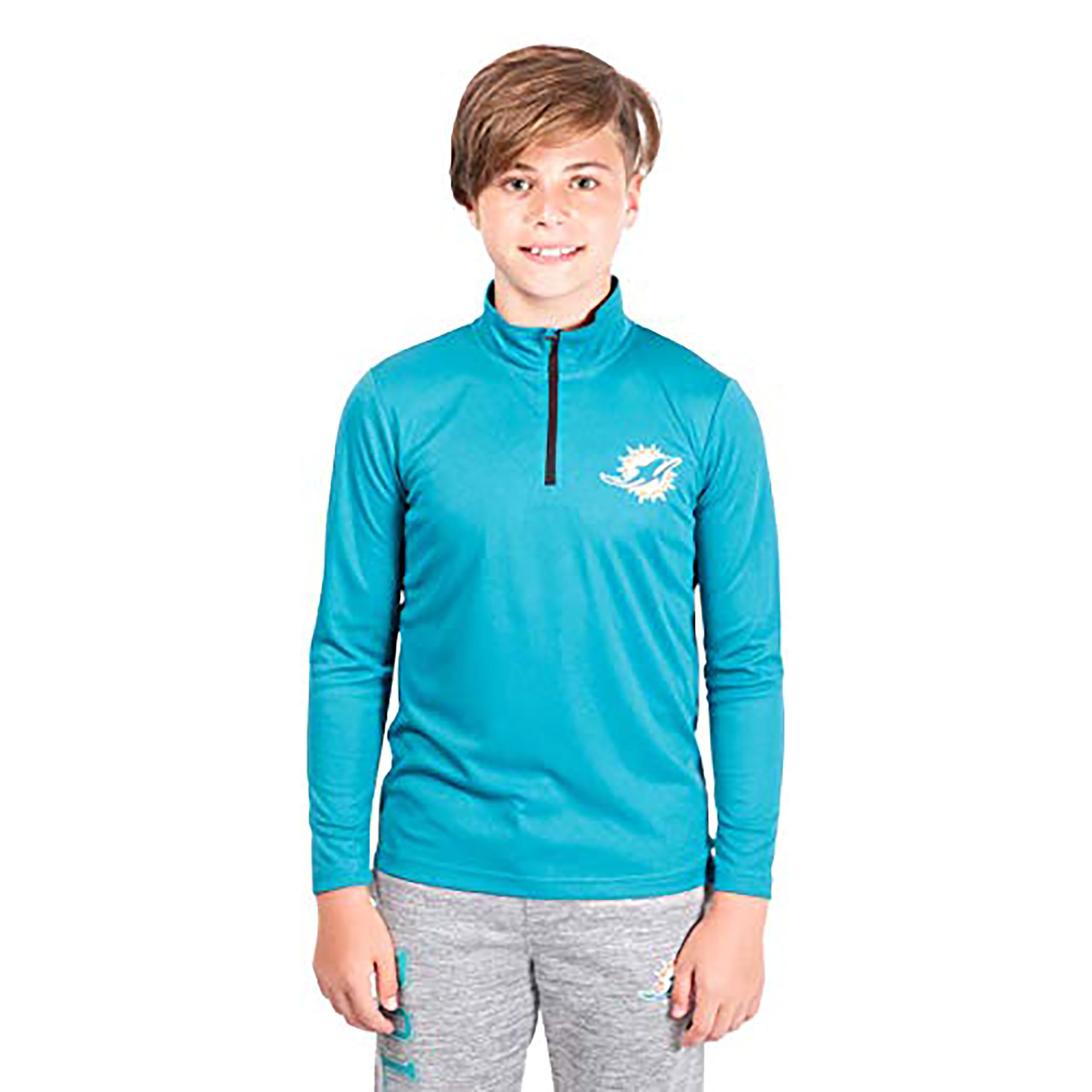 Ultra Game Youth NFL Official Super Soft Quarter Zip Long Sleeve T-Shirt - Image 3
