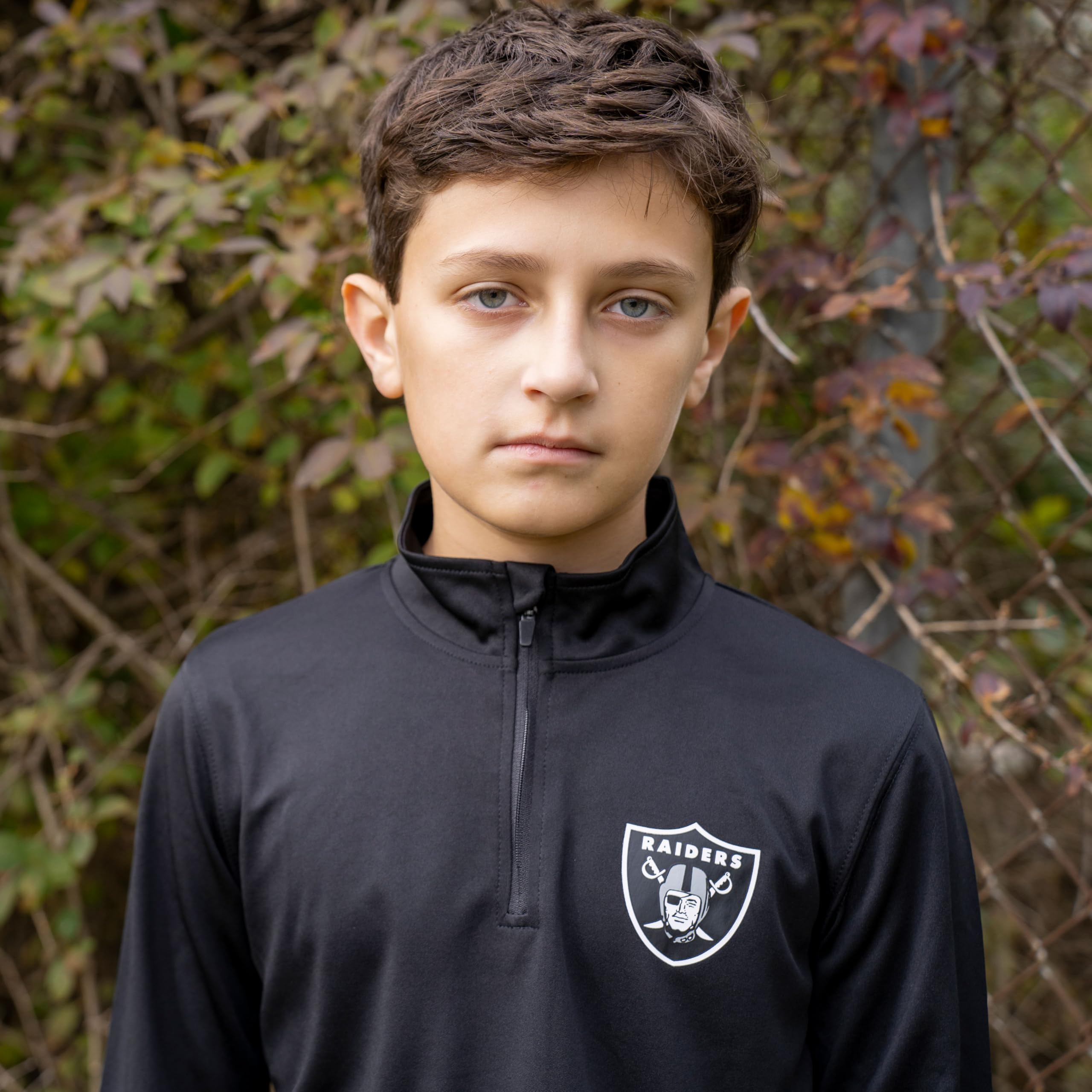 Ultra Game Youth NFL Official Super Soft Quarter Zip Long Sleeve T-Shirt - Image 4