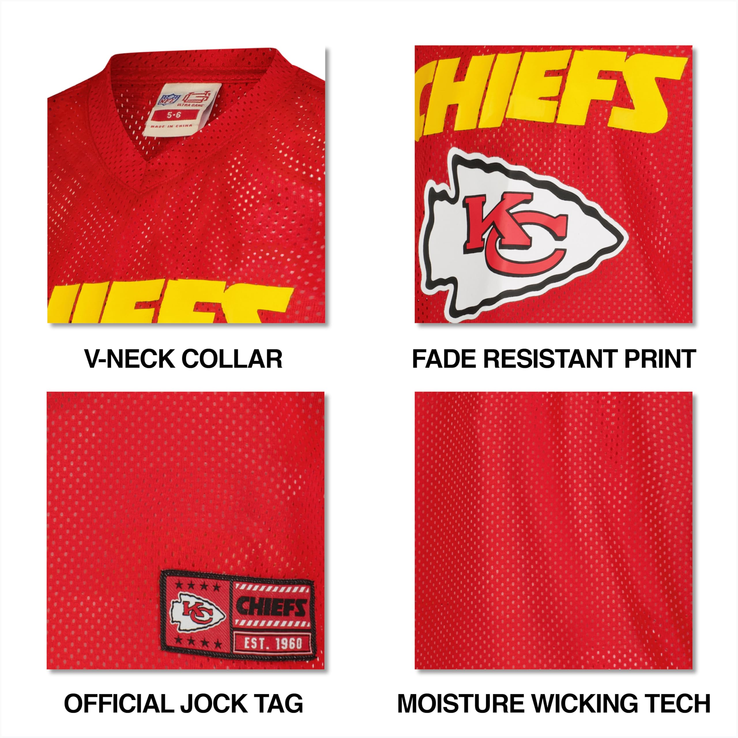 Ultra Game Youth NFL Official Uniform Set - Includes Super Soft Jersey, Pants, Iron on Numbers & Team Sticker Set - Image 4